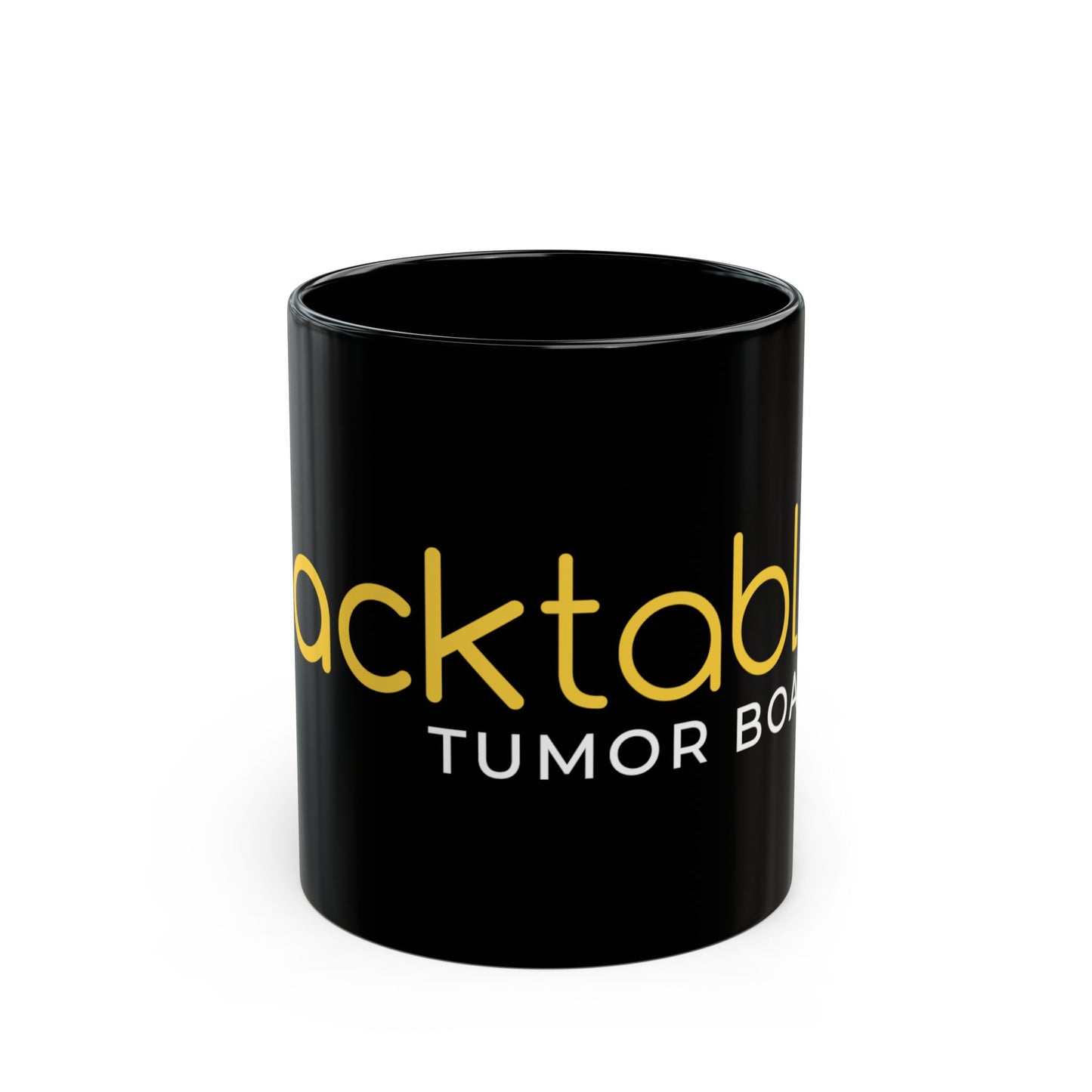 Black Glossy Mug — "Blacktable Tumor Board" Logo Coffee Cup (11oz/15oz)